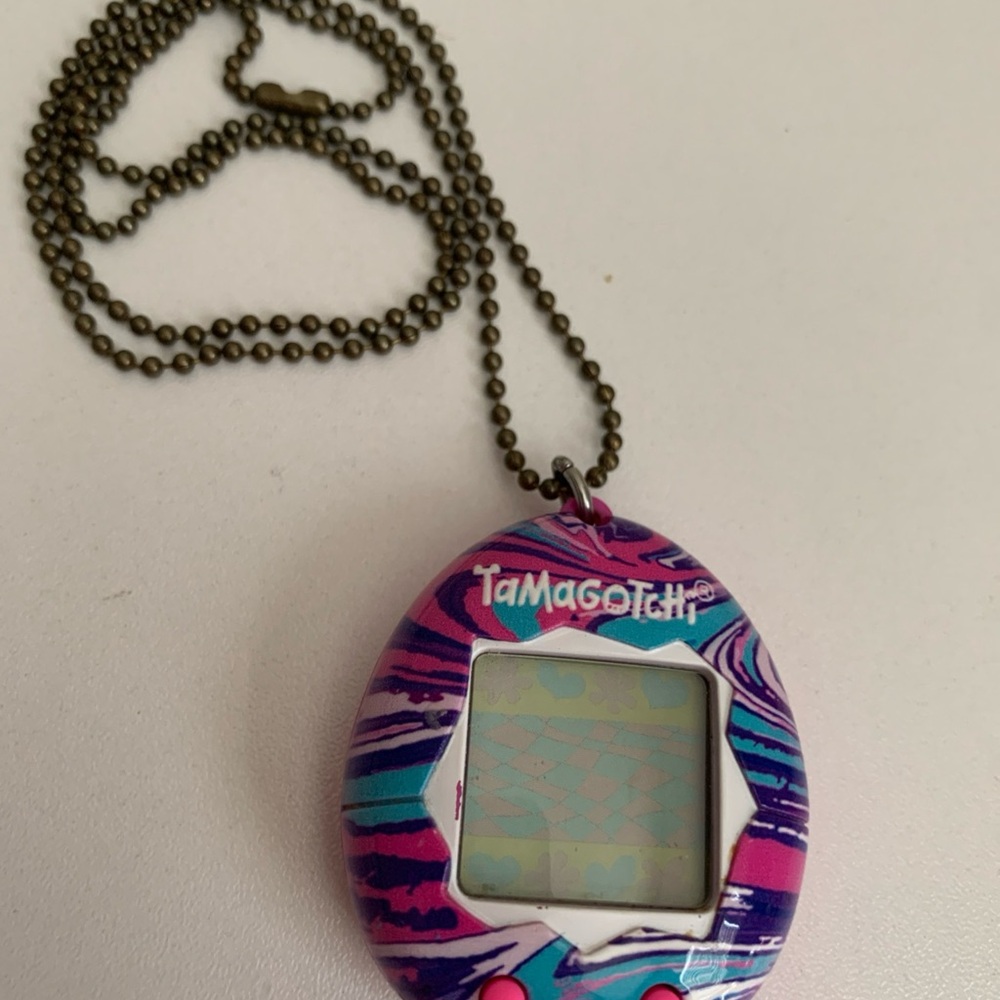 Tamagotchi Pastel Pink Necklace with Chain